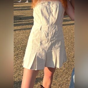 Cream Strapless Romper
